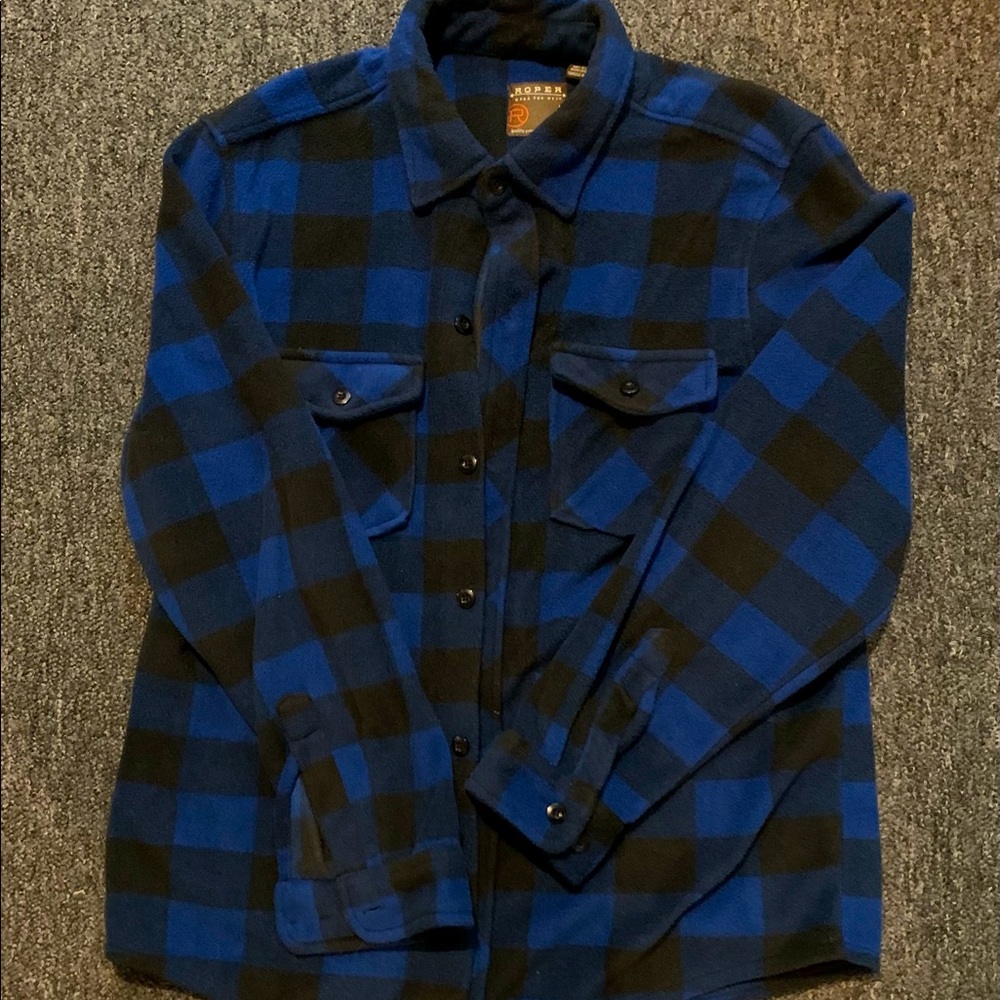 Mens size L long fleece flannel